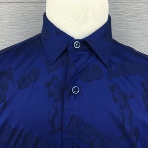 Robert‎ Graham Men's GO LONG Button Down Shirt FOOTBALL Size: Medium